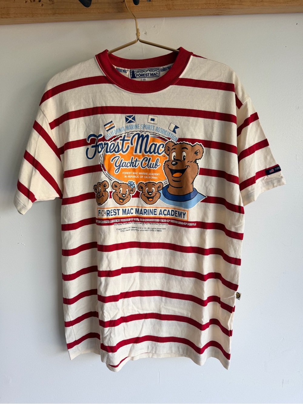 Yacht Club Striped Short Sleeve Tee - Cream & Red